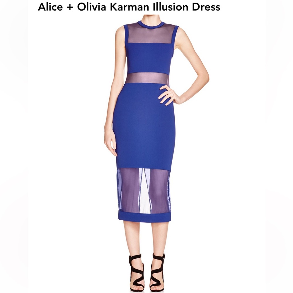 Alice + Olivia Karman sheer midi dress